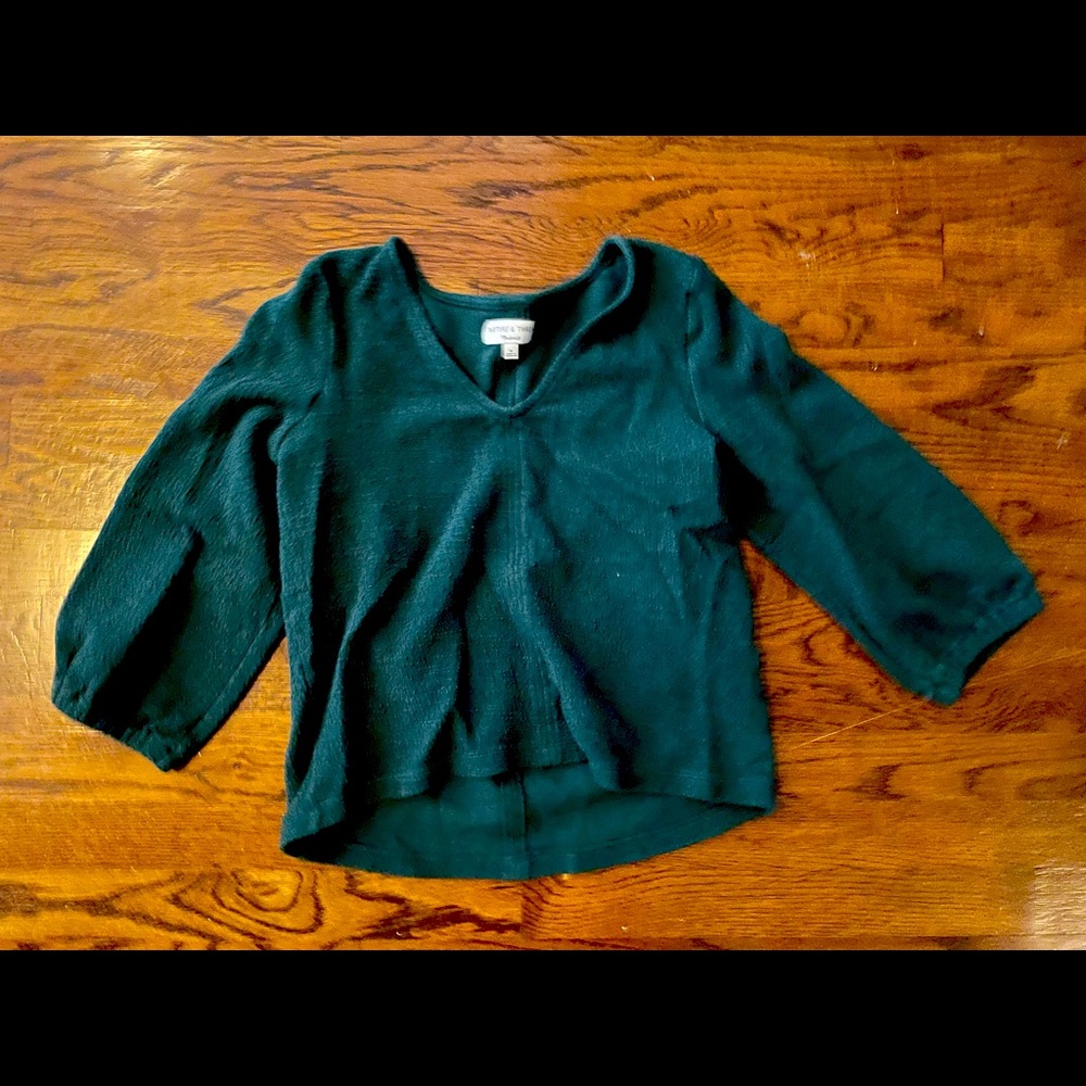 Madewell Texture and Thread dark teal top